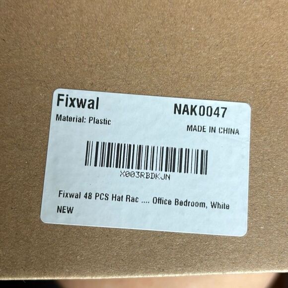 48 pc Hat Rack Adhesive or attach to wall with included screws - Picture 6 of 9